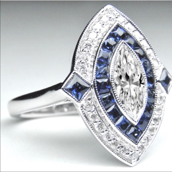 Art Deco sterling silver CZ - Picture 2 of 4